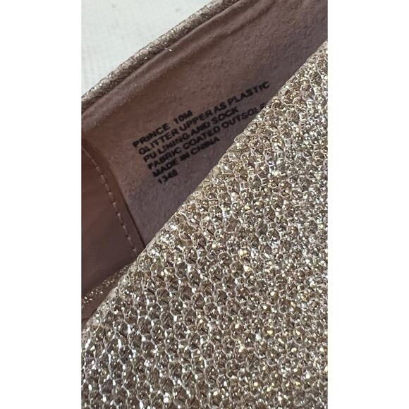 Betsey Johnson Prince Gold Champagne Bow Pumps Stiletto Heels Size 10 - Picture 4 of 11